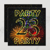 23e verjaardag uitnodiging met vuurwerk (Voorkant / Achterkant)
