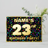 23e verjaardag van de gevechtsdag - vun, kleurrijk folie uitnodiging (Staand Voorkant)