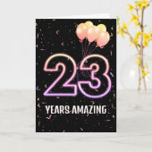 23e verjaardag van de luchtballonnen en Confetti Kaart (Gele Bloem)