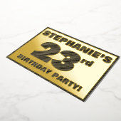 23e verjaardag van de partij "Vet", "Faux"-tekst m Folie Uitnodiging (Gedraaid)