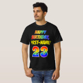 23e verjaardag — Vet, Leuk, Regenboog 23, Aangepas T-shirt (Voorkant volledig)