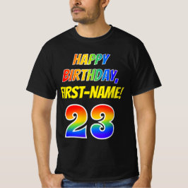 23e verjaardag — Vet, Leuk, Regenboog 23, Aangepas T-shirt