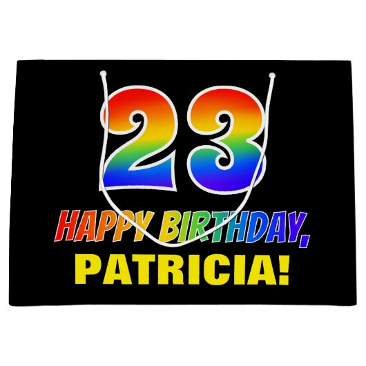 23e verjaardag: Vet, Vun, eenvoudig, regenboog 23 Groot Cadeauzakje (Voorkant)