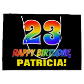 23e verjaardag: Vet, Vun, eenvoudig, regenboog 23 Groot Cadeauzakje (Achterkant)