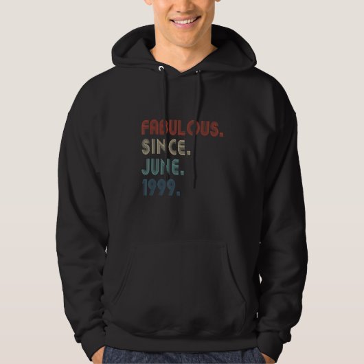  23e Verjaardag Vrouwen Mannen Fabulous Sinds Jun Hoodie (Voorkant)