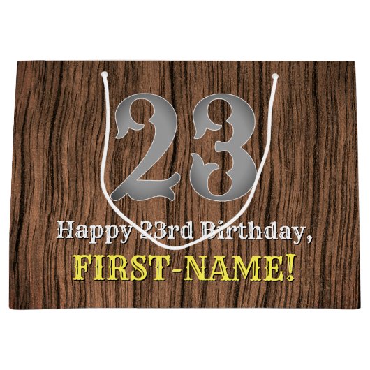 23e verjaardag: Westerne kijk op land, naam Groot Cadeauzakje (Voorkant)