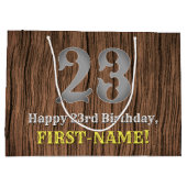 23e verjaardag: Westerne kijk op land, naam Groot Cadeauzakje (Achterkant)