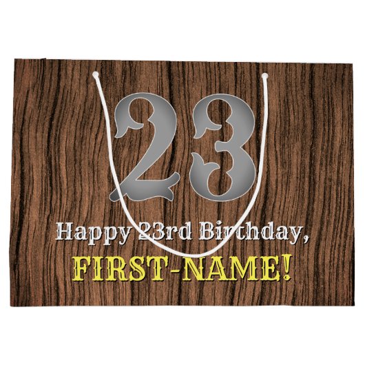 23e verjaardag: Westerne kijk op land, naam Groot Cadeauzakje (Achterkant)