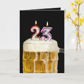 23e verjaardag zwarte bier kaart (Gele Bloem)