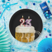 23e verjaardag zwarte bier papieren bordje (Feest)
