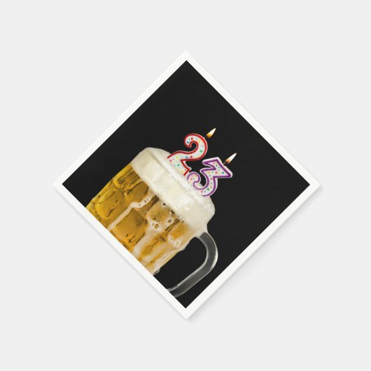 23e verjaardag zwarte bier servet (Hoek)
