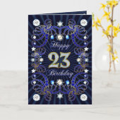 23e verjaardagskaart met juwelen kaart (Gele Bloem)