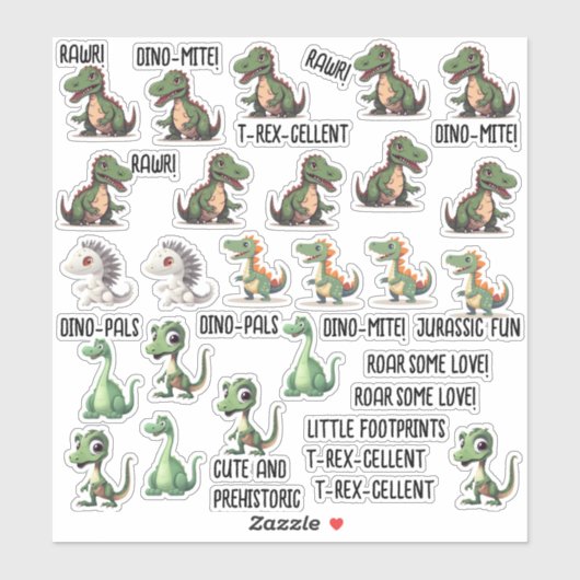 23pcs Dinosaur reeks op maat gesneden vinylSticker Sticker (Vel)