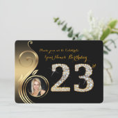 23rd, Birthday Invitation, Number Diamond, Foto 2 Kaart (Staand voorkant)