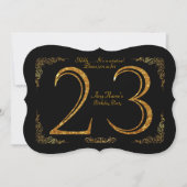 23rd, Birthday party 23rd, geweldige Gatsby, zwart Kaart (Voorkant)