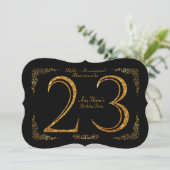 23rd, Birthday party 23rd, geweldige Gatsby, zwart Kaart (Staand voorkant)