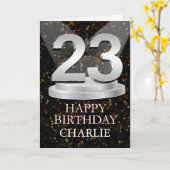 23rd Birthday Spotlights Voeg een naam toe Kaart (Gele Bloem)