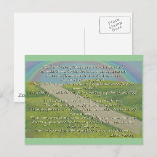 23RD PSALM DE LORD IS MIJN SCHERM BIBLE SCRIPTURE BRIEFKAART (Voorkant / Achterkant)