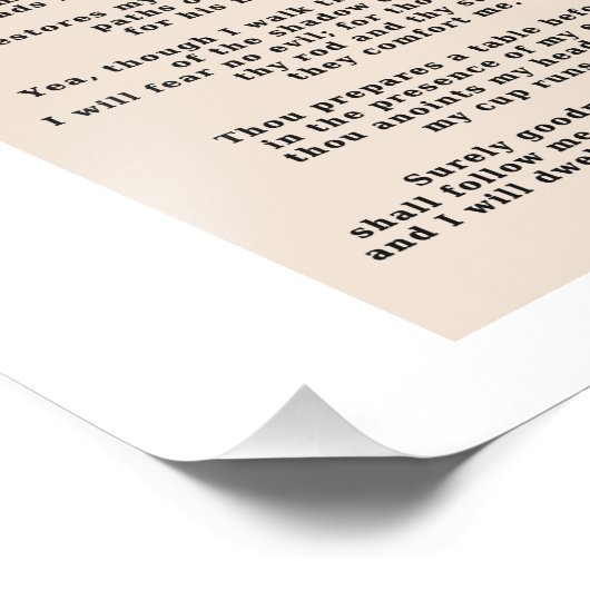 23rd Psalm Foto Afdruk (Hoek)