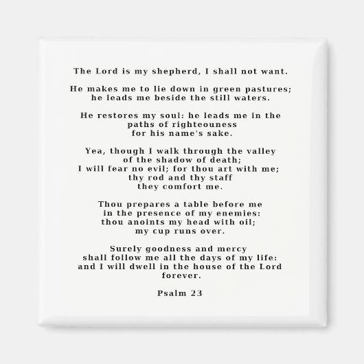 23rd Psalm Magneet (Voorkant)