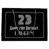 23ste verjaardag — Art Deco geïnspireerd look "23" Groot Cadeauzakje (Achterkant)