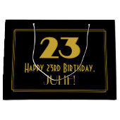 23ste verjaardag — Art Deco geïnspireerd look "23" Groot Cadeauzakje (Voorkant)