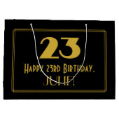 23ste verjaardag — Art Deco geïnspireerd look "23" Groot Cadeauzakje (Achterkant)
