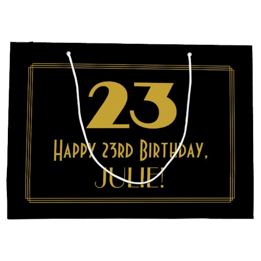 23ste verjaardag — Art Deco geïnspireerd look "23" Groot Cadeauzakje (Achterkant)