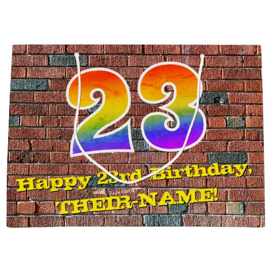 23ste verjaardag: Plezier, op graffiti geïnspireer Groot Cadeauzakje (Voorkant)