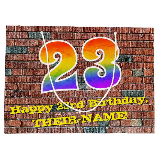 23ste verjaardag: Plezier, op graffiti geïnspireer Groot Cadeauzakje (Achterkant)