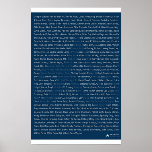 23x35 Afdrukken - Atheïstische Apparel Roll - Blau Poster (Voorkant)