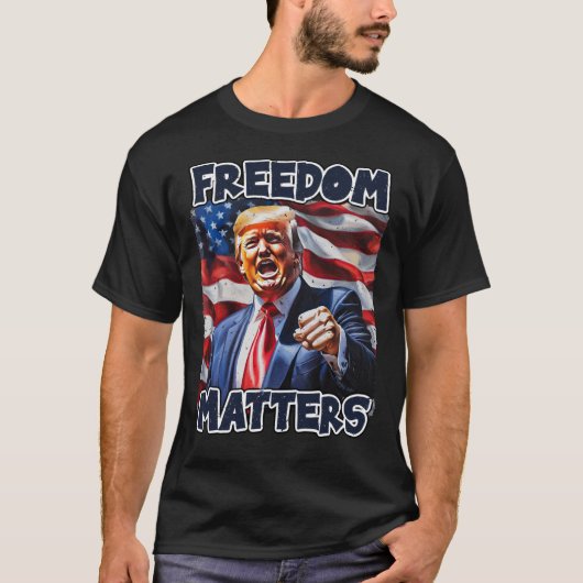 24029 Donald Trump, Vrijheidszaken T-shirt (Voorkant)