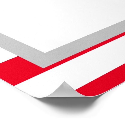 240 Rood/Witte Stripes Wedding Seating Chart Poster (Hoek)