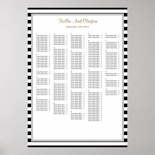 240 Schuifje voor de bruiloft van zwarte/witte str Poster (Voorkant)