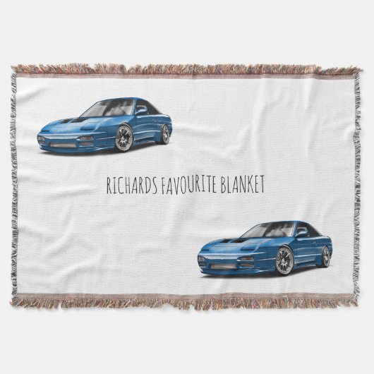 240sx blauwe auto tekening deken (Voorkant)