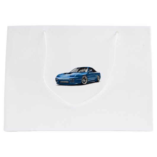 240sx blauwe auto tekening groot cadeauzakje (Voorkant)