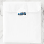 240sx blauwe auto tekening ronde sticker (Tas)