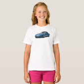 240sx blauwe auto tekening t-shirt (Voorkant volledig)