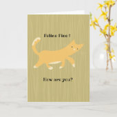 241010_friend_Cat_Feline_fine Kaart (Gele Bloem)