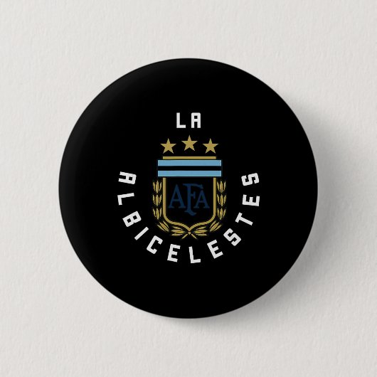 2425 Argentinië Vlag Voetbalshirt Sportuniform Ronde Button 5,7 Cm (Voorkant)