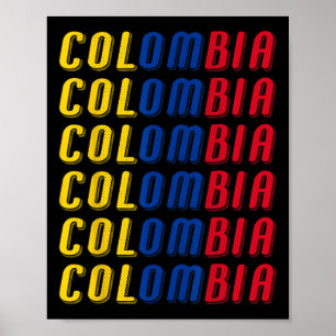 2425 Colombiaanse Vlag Voetbalshirt Kit Sportunifo Poster