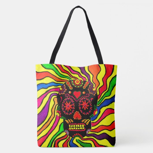 243 - Neon Skull - Canvas tas (Achterkant)