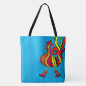 245 - Rooster met laarzen - Canvas tas (Voorkant)