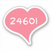24601 Liefde Hart Vinyl Sticker (Voorkant)