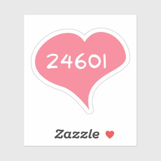 24601 Love Heart Vinyl Sticker (Vel)