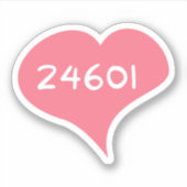 24601 Love Heart Vinyl Sticker (Voorkant)
