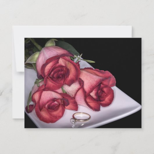 2466-Rode Rozen met Ring op Platter Kaart (Voorkant)