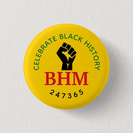 247365 MONOGRAM Yellow Ronde Button 3,2 Cm (Voorkant)