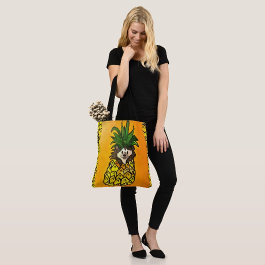 248 - Egel en ananas - Canvas tas (Op model)