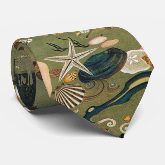 24. 貝 図, 若 甲 Shells, Jakuchu, Japan Art Stropdas (Opgerold)